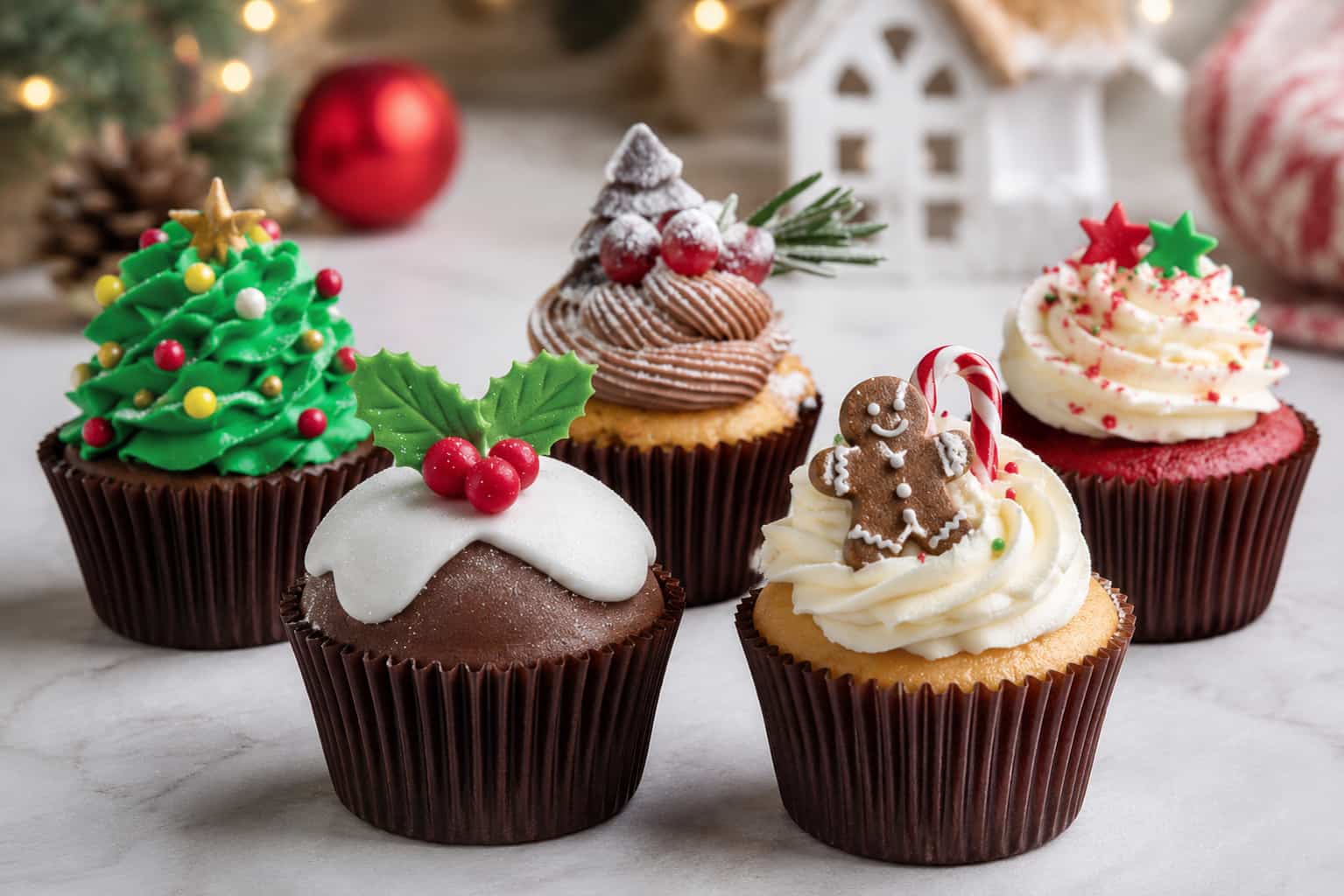 cupcakes navideños sencillos